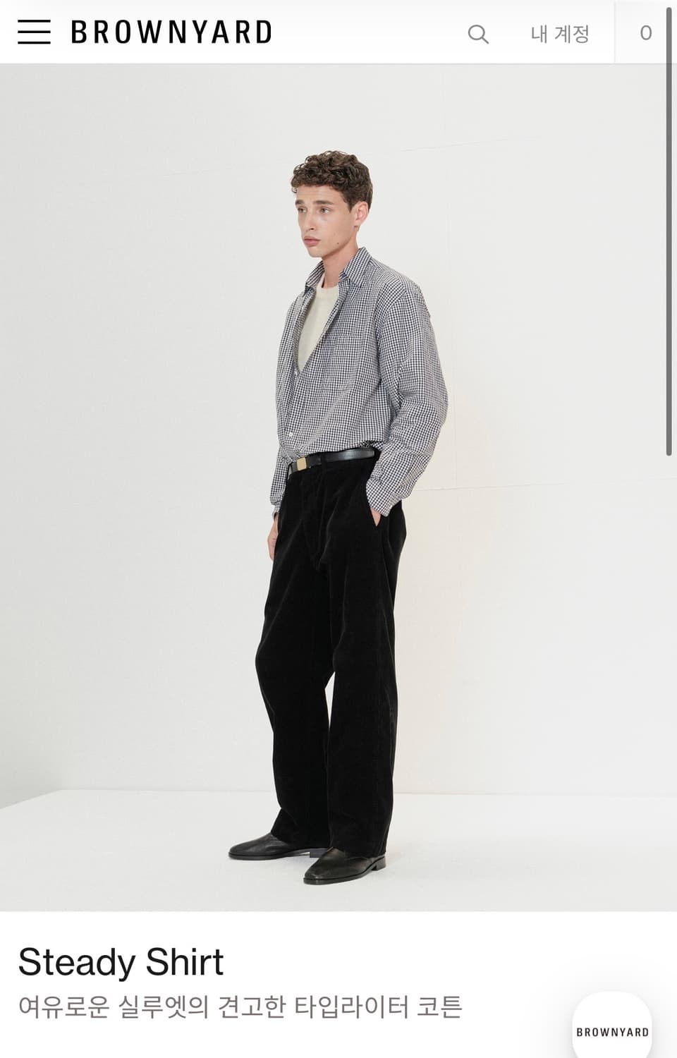 [3] 브라운야드 스테디 셔츠 다크 네이비 체크 상품이미지1