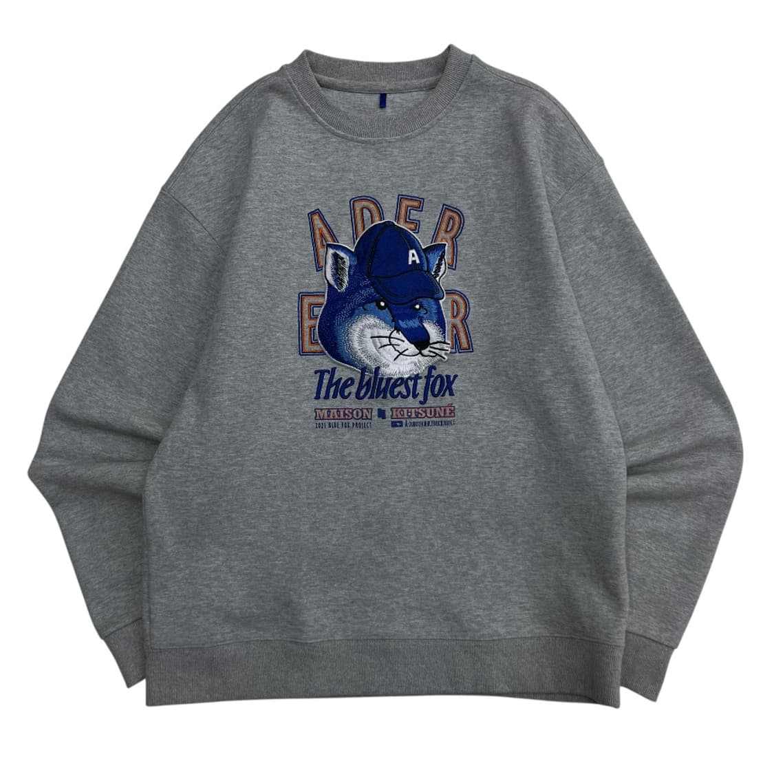아더에러 x 메종키츠네 폭스 헤드 그레이 맨투맨 상품이미지2