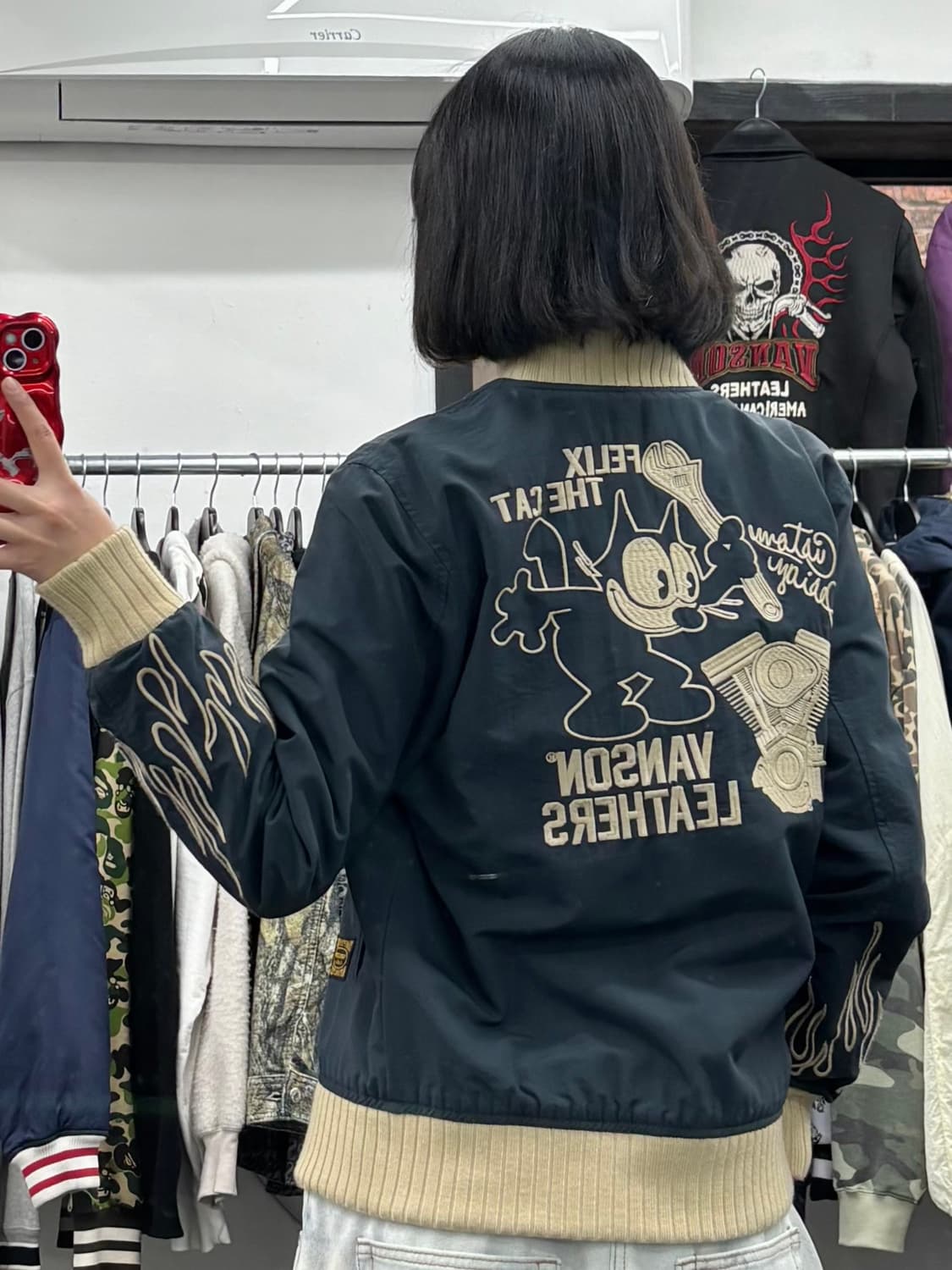 밴슨 레더 펠릭스 리버시블 블루종 자켓 상품이미지5