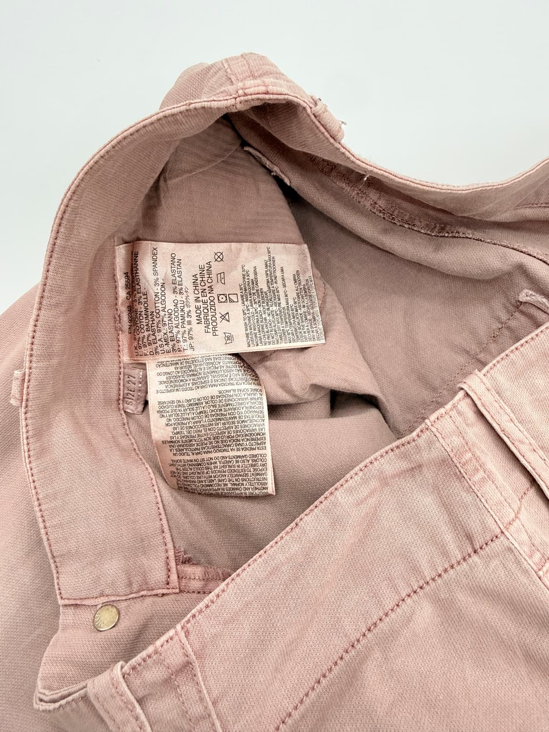 빈티지 디젤 핑크 로우라이즈 코튼 팬츠 상품이미지5