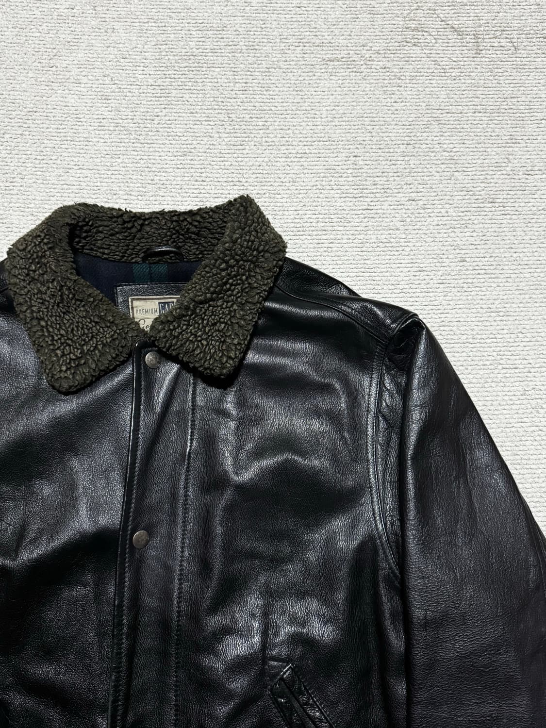 90s 올드 갭 프리미엄 카우레더 코트 L 상품이미지5