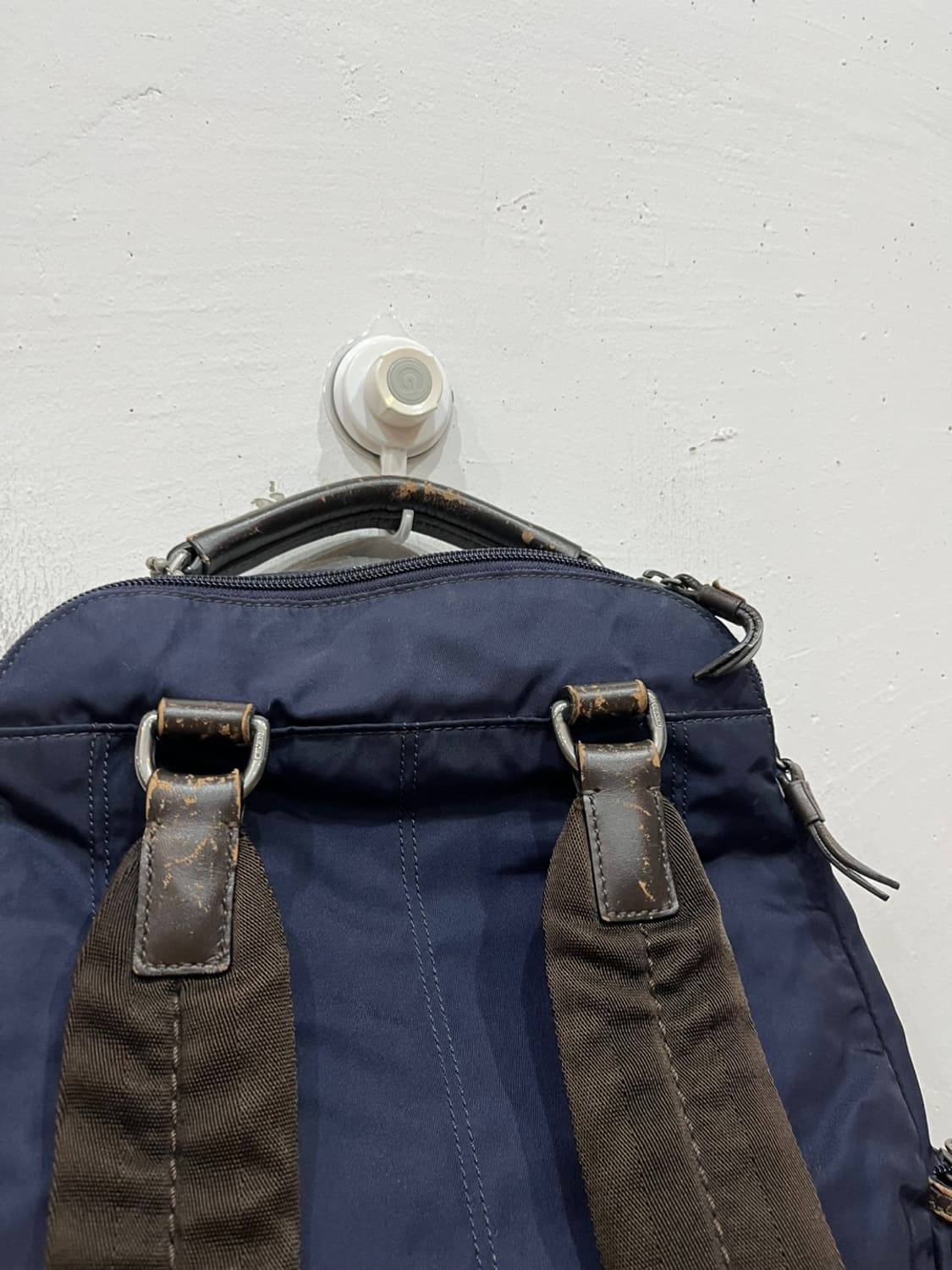 COACH 코치 레더 트리밍 백팩 네이비 상품이미지7