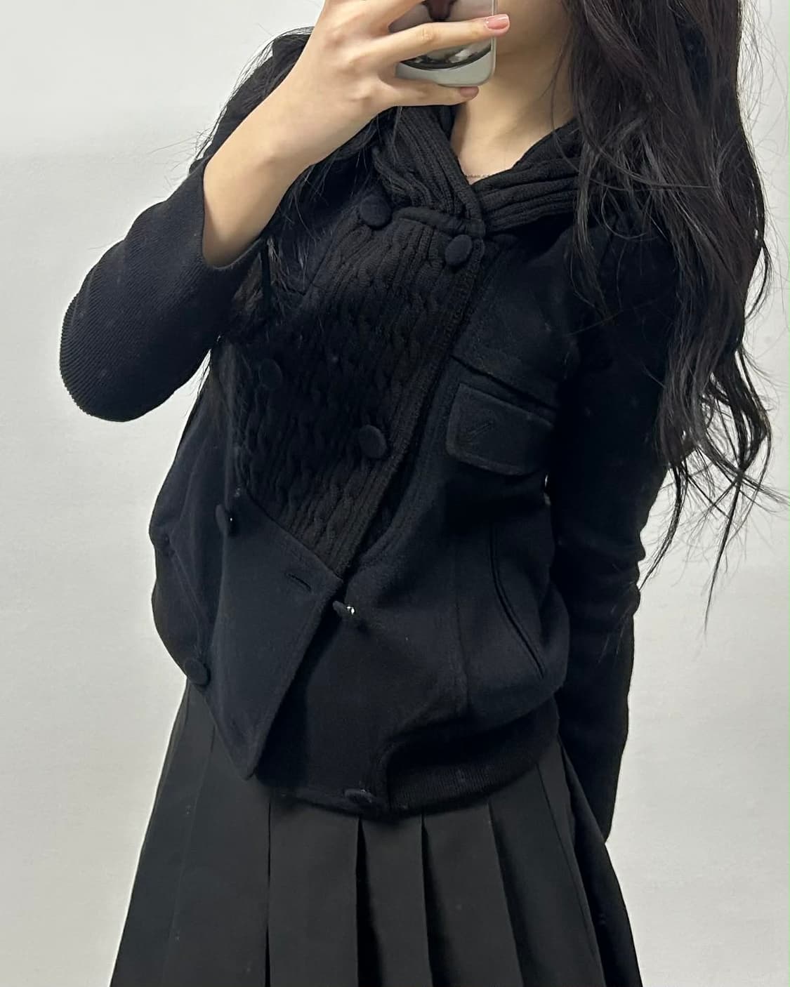 [55] 시스템 한섬 SYSTEM 케이블 니트 레이어드 울 자켓 상품이미지1