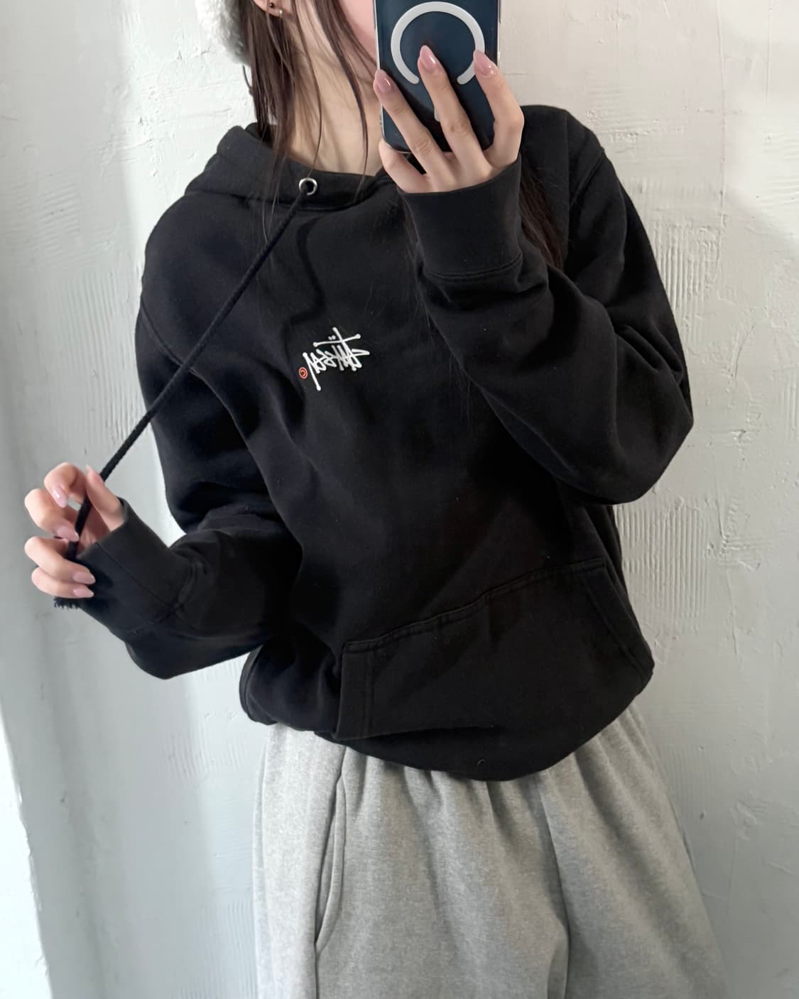 Stussy 스투시 빅스탁로고 블랙컬러 후드티 상품이미지2