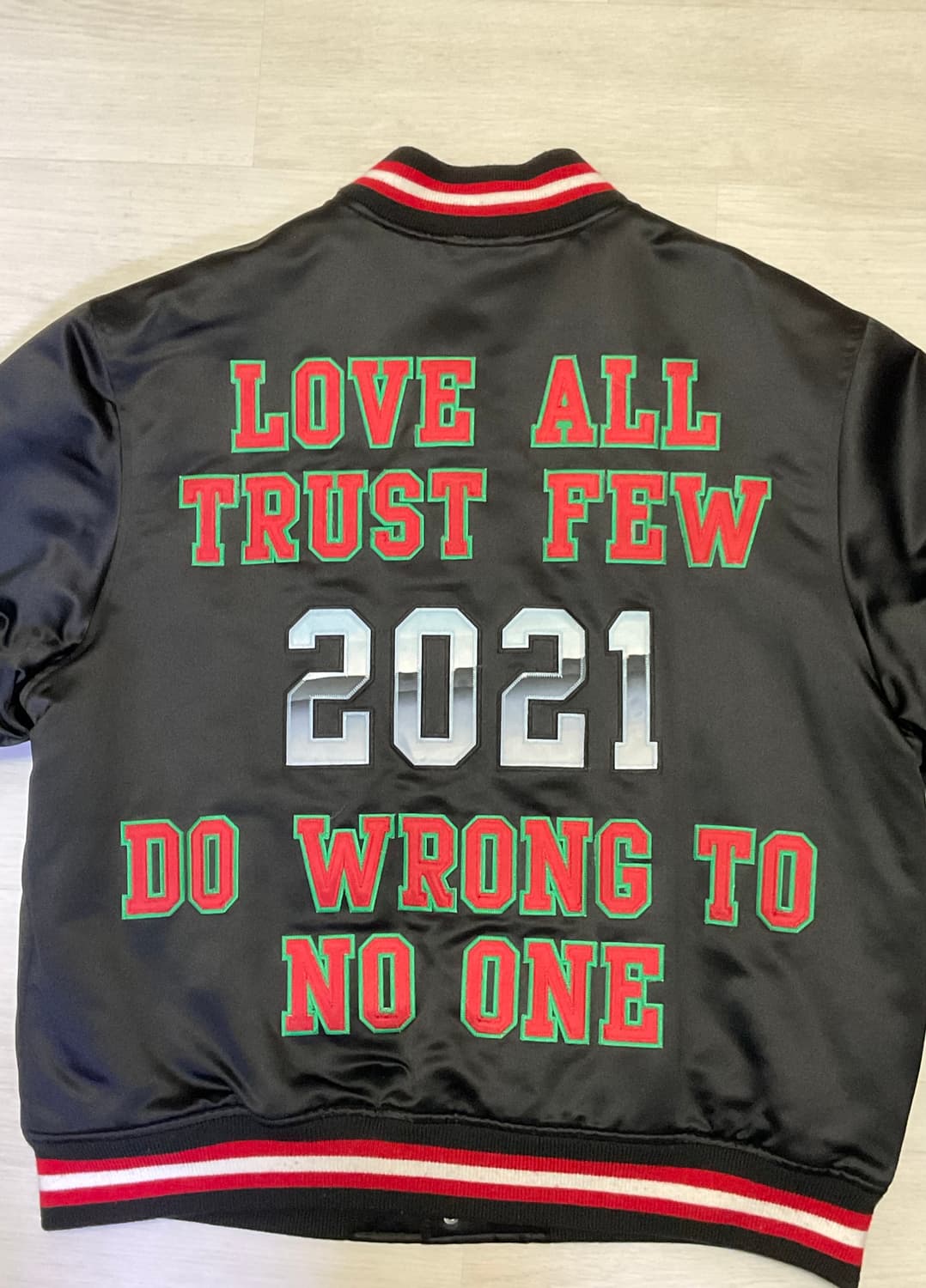 슈프림 x 미첼앤네스 사틴 바시티 자켓 L 상품이미지6