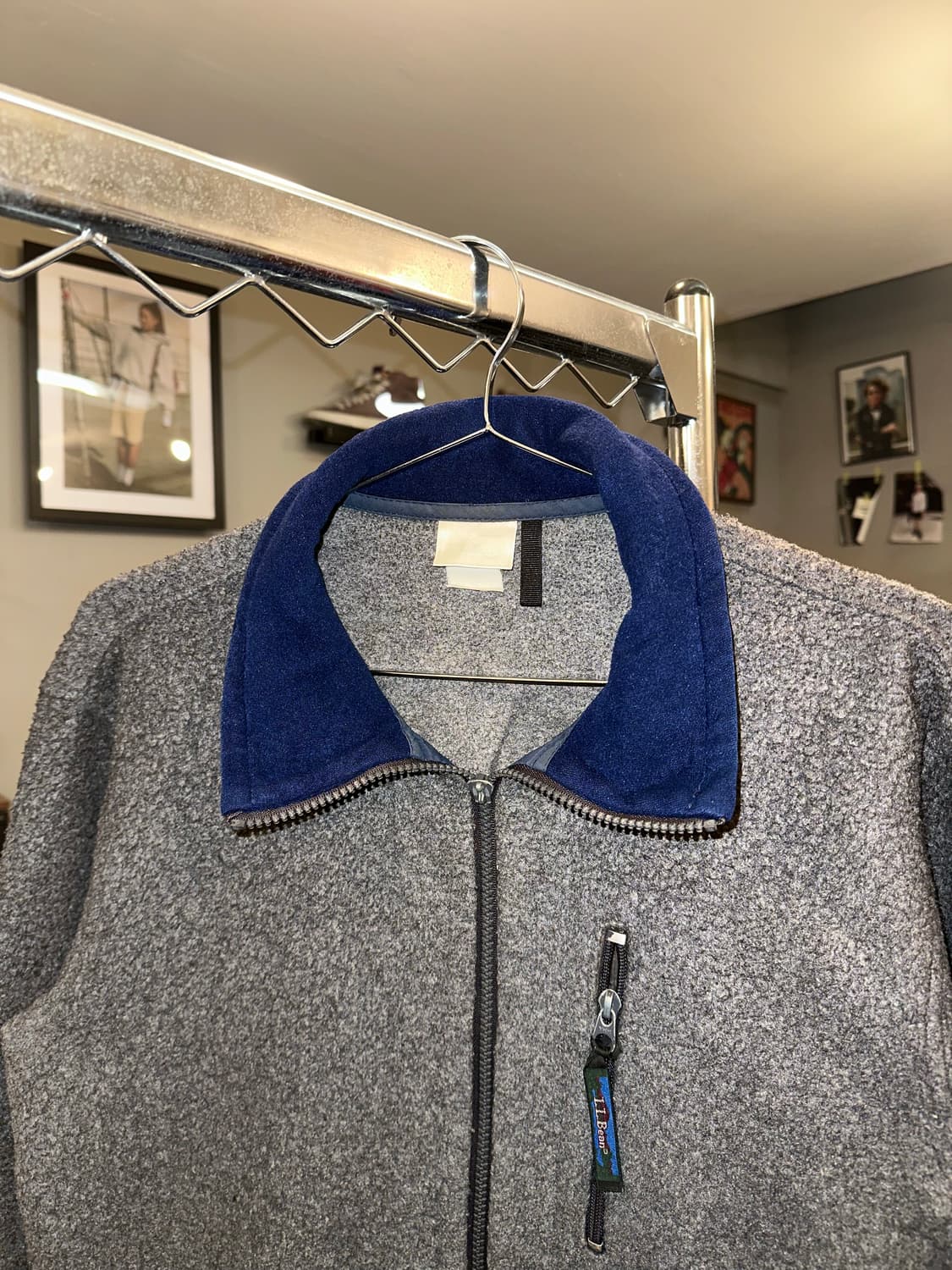 90’s LL Bean line USA grey Fleece wear 상품이미지4