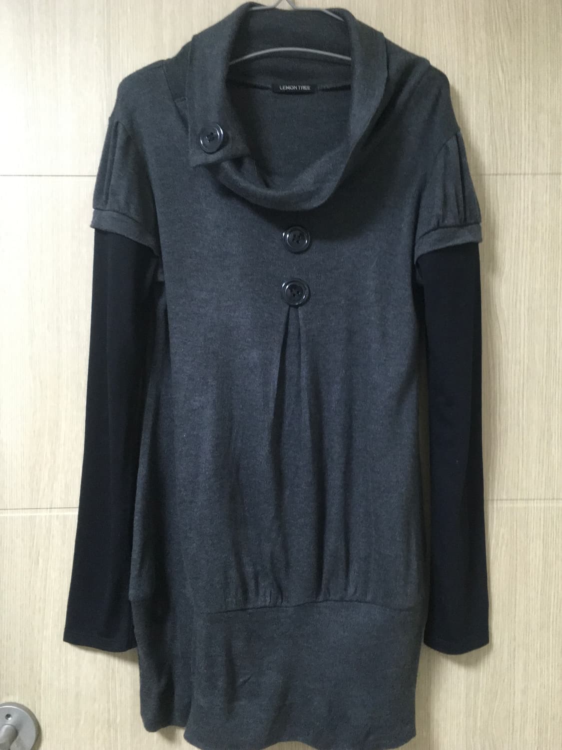 Button point polo neck onepiece 상품이미지6