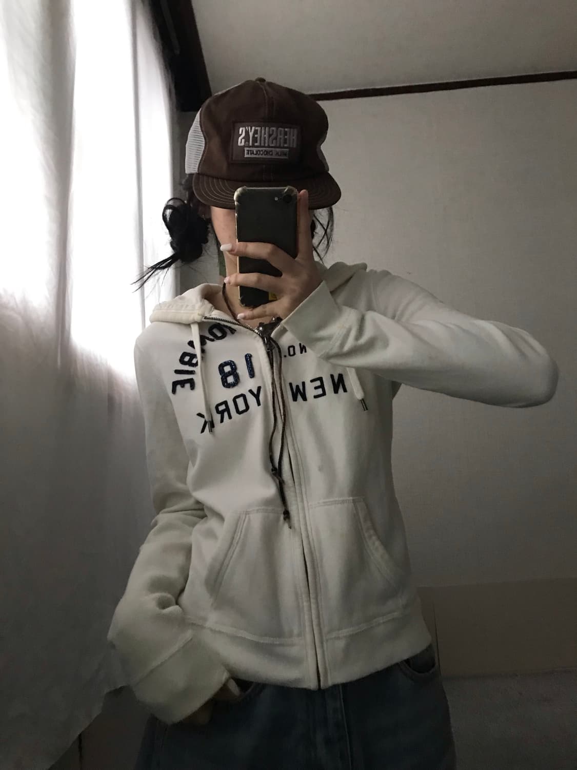 아베크롬비 화이트 슬림핏 후드집업 상품이미지2