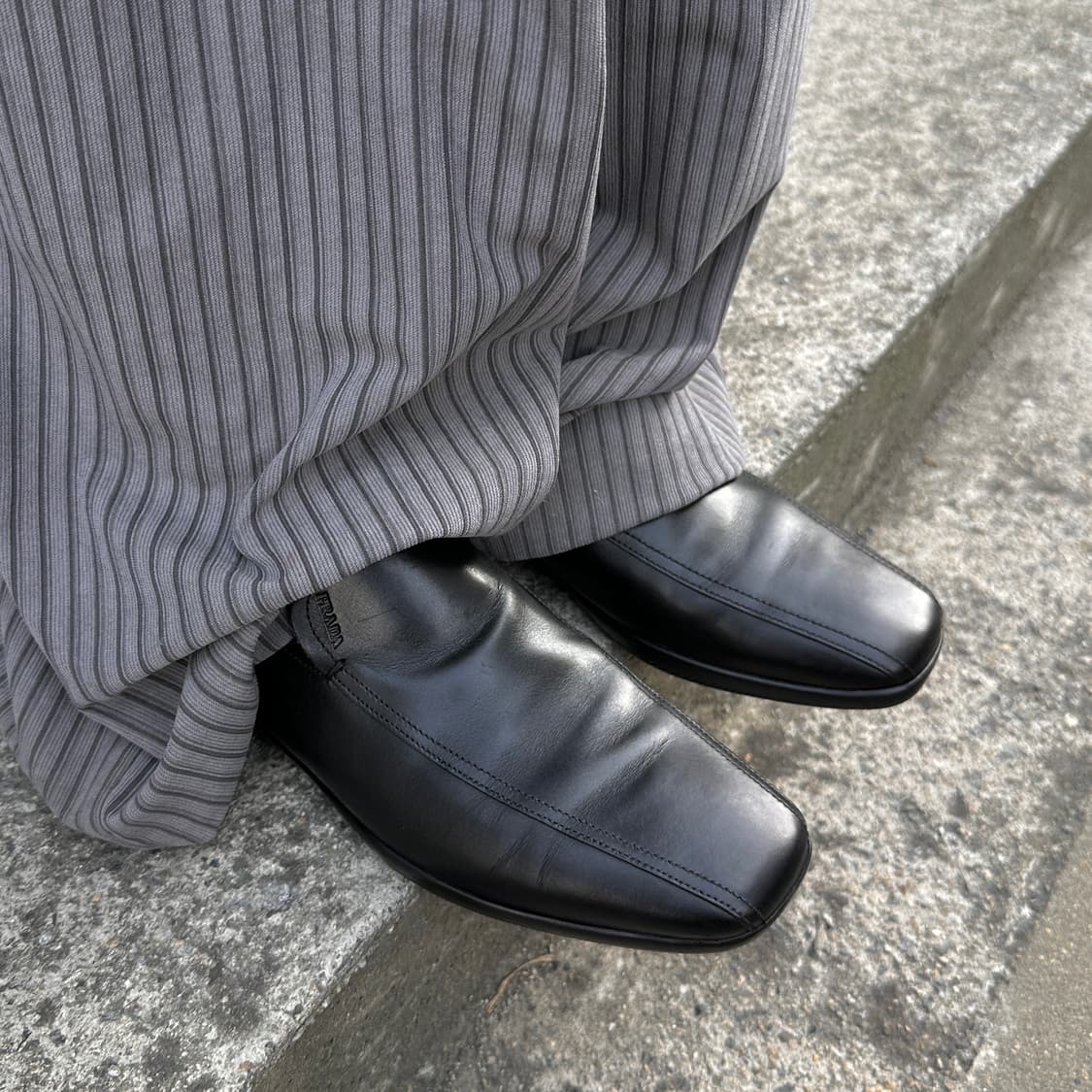 00s 빈티지 블락 프라다 스포츠 스퀘어 토 로퍼 상품이미지6