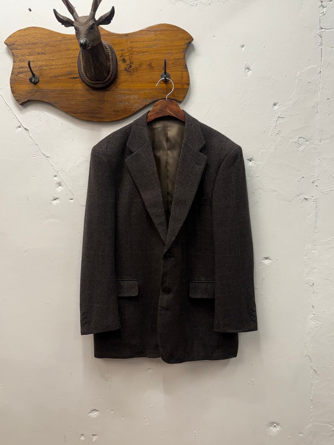 L) Cashmere 100% Check Tailored Jacket 상품이미지1