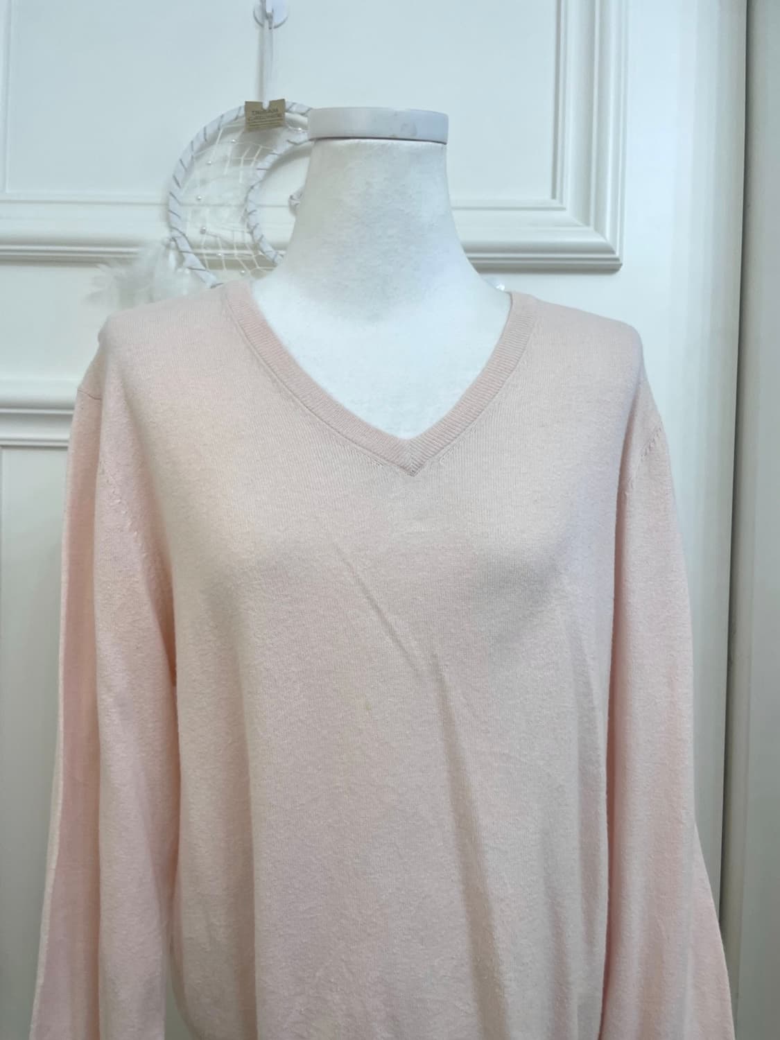 pink v-neck basic cashmere knit top 상품이미지5