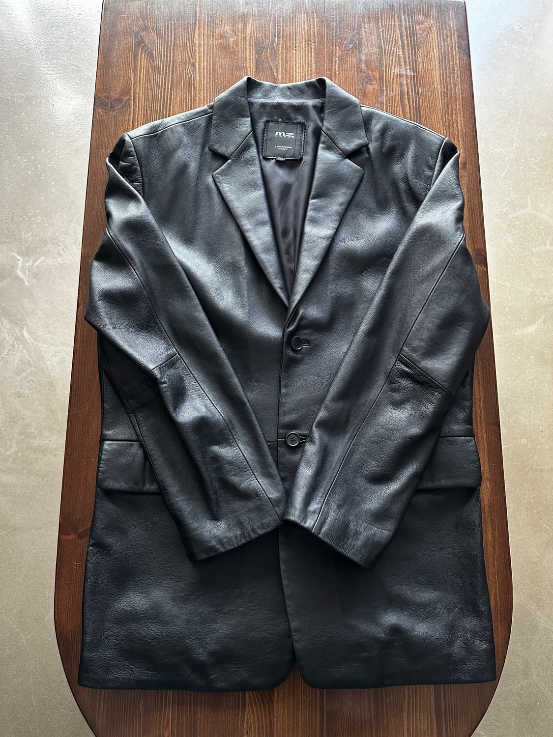 Marzo 블랙 레더 싱글 블레이저 자켓 상품이미지3