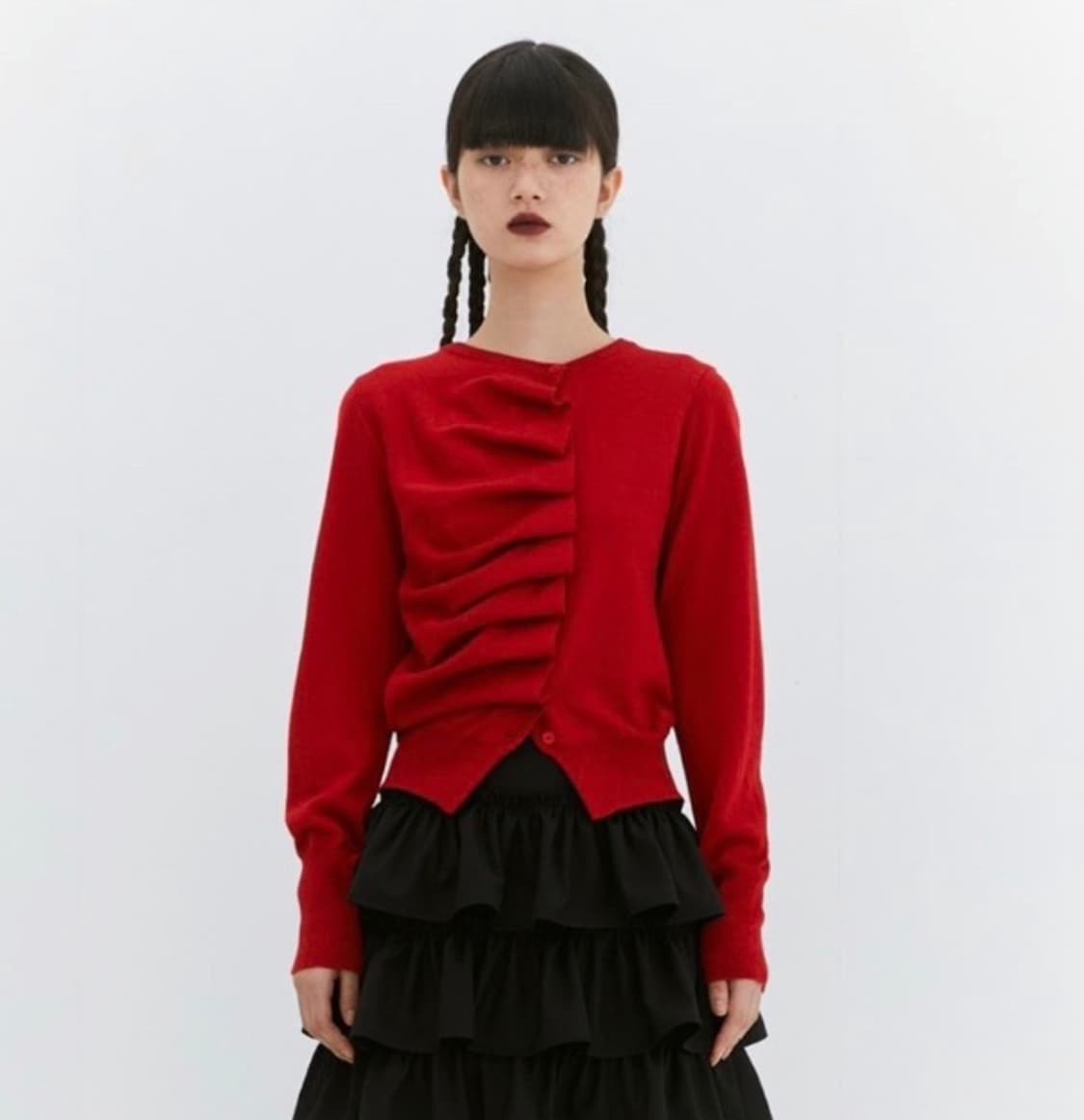 버뮬라 오발크 니트 가디건_레드 M 상품이미지2