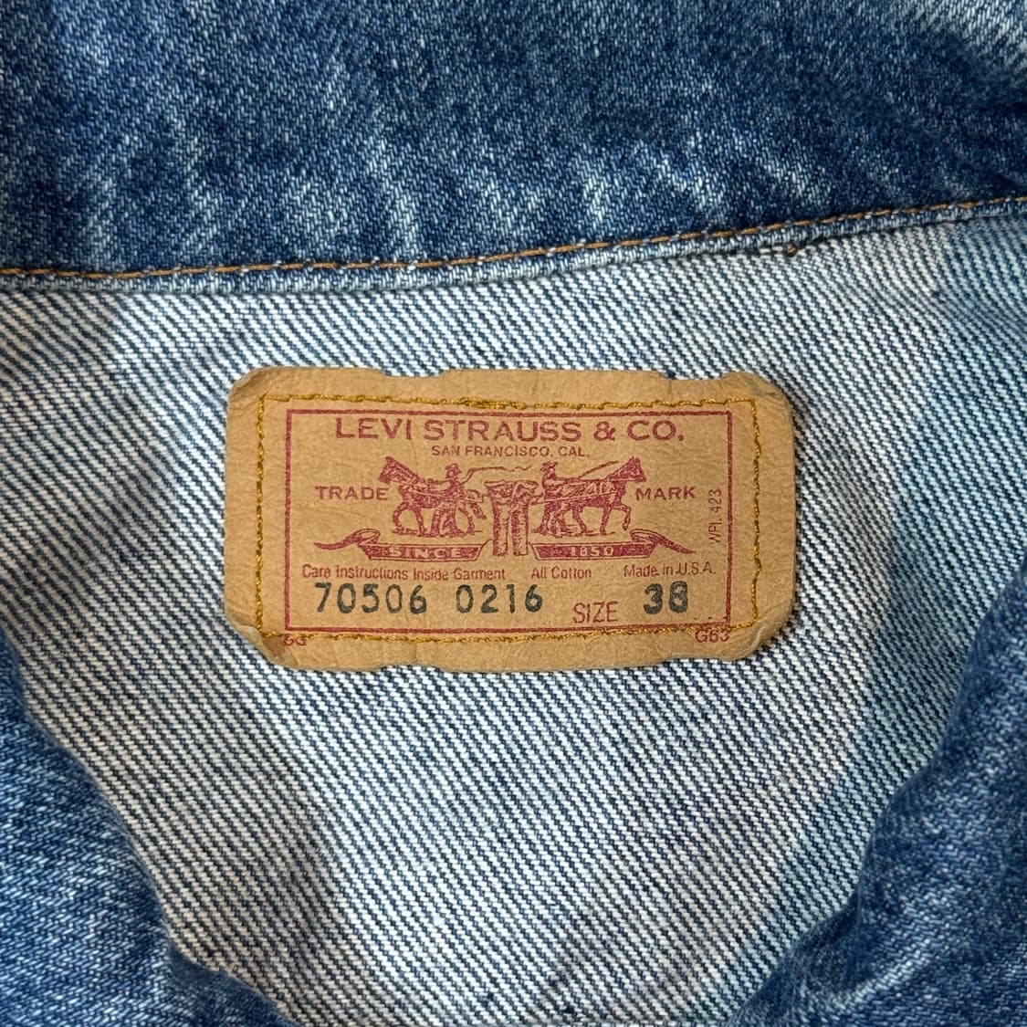 M) 리바이스 90s USA 데님 청자켓 트러커 자켓 상품이미지7