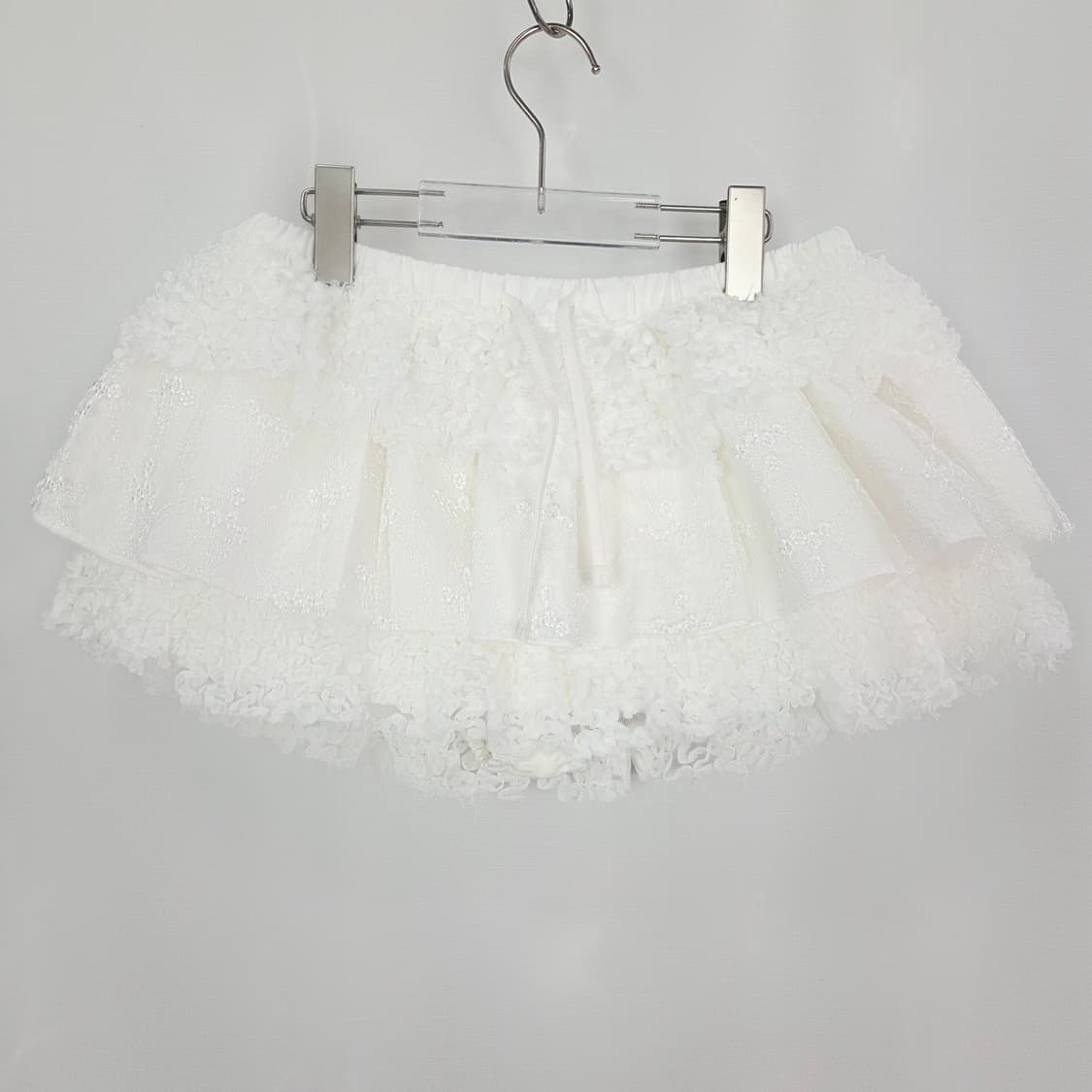 [GLOWNY] 글로니 레이스 러플 미니스커트 화이트 S 발레코어 여친룩 상품이미지2