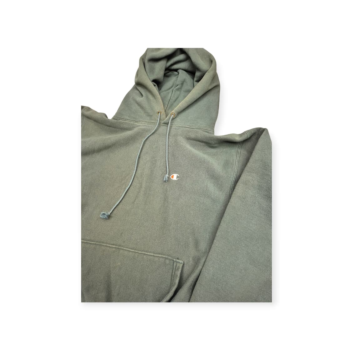 90s 챔피온 리버스위브 후드 그린 상품이미지2