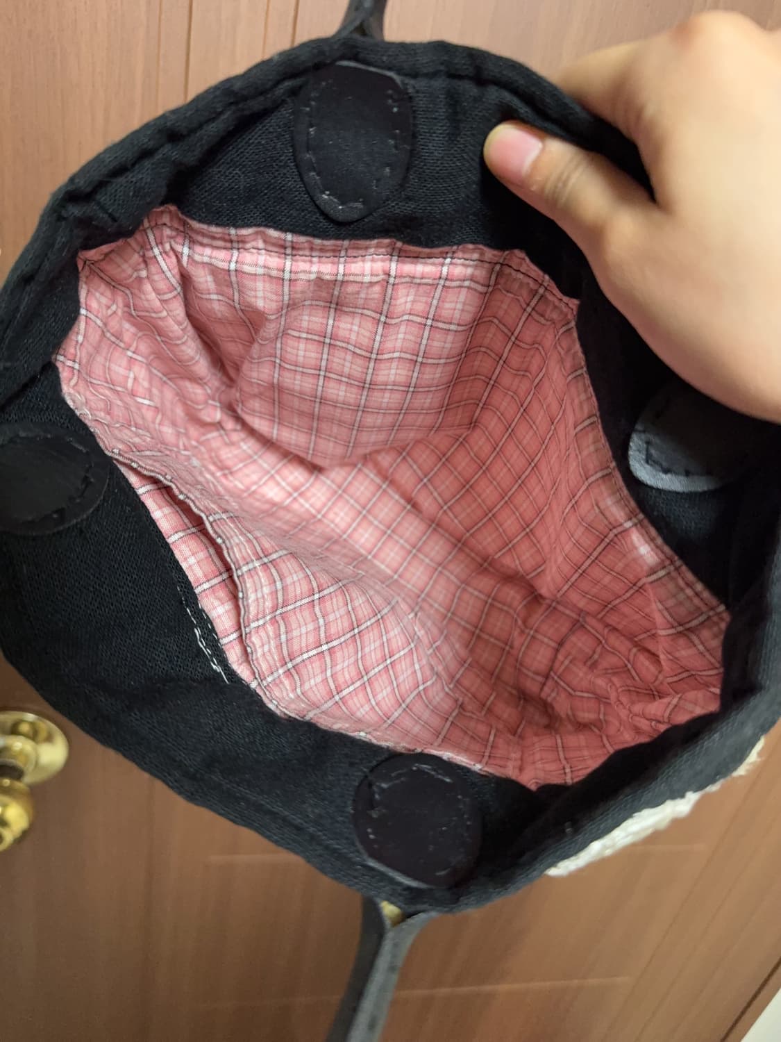 모리걸 하구미 일본 빈티지 핸드메이드 레이스 잔꽃 도트 레이스 핸드백 상품이미지4