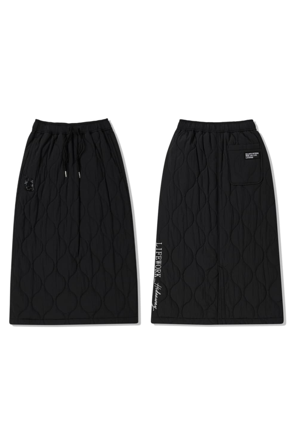 라이프워크 퀼팅 롱 누빔 스커트 상품이미지1