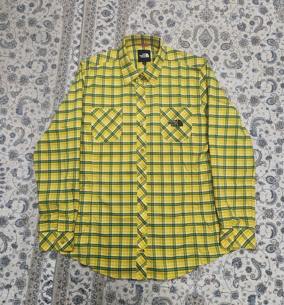 노스페이스 옐로우 체크 셔츠 90 (55반까지) 상품이미지1