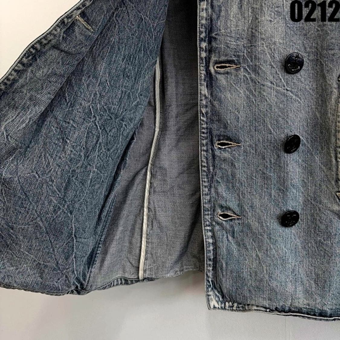 데님앤서플라이 랄프로렌 더블 브레스티드 데님 피코트 L 0212 상품이미지4