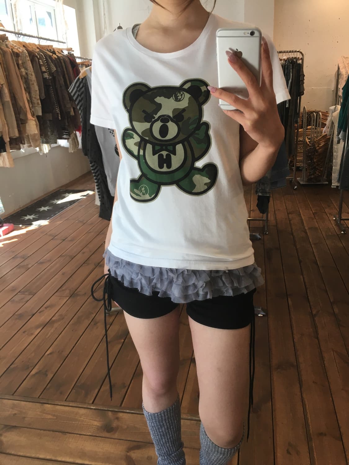 히스테릭글래머 카모 퍽베어 티셔츠 상품이미지2