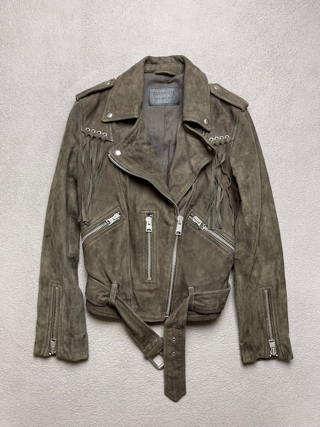 [4] all saints 올세인츠 가죽 프린지자켓- - 라이더자켓 (여 상품이미지1