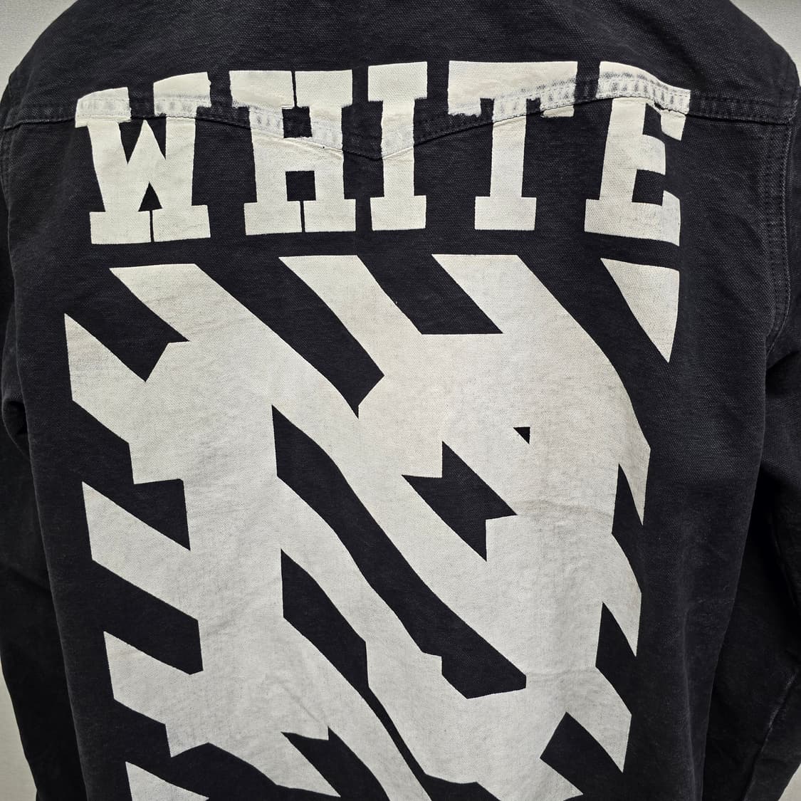 오프화이트 백로고 데님 셔츠 자켓 m사이즈 95 판매 상품이미지3