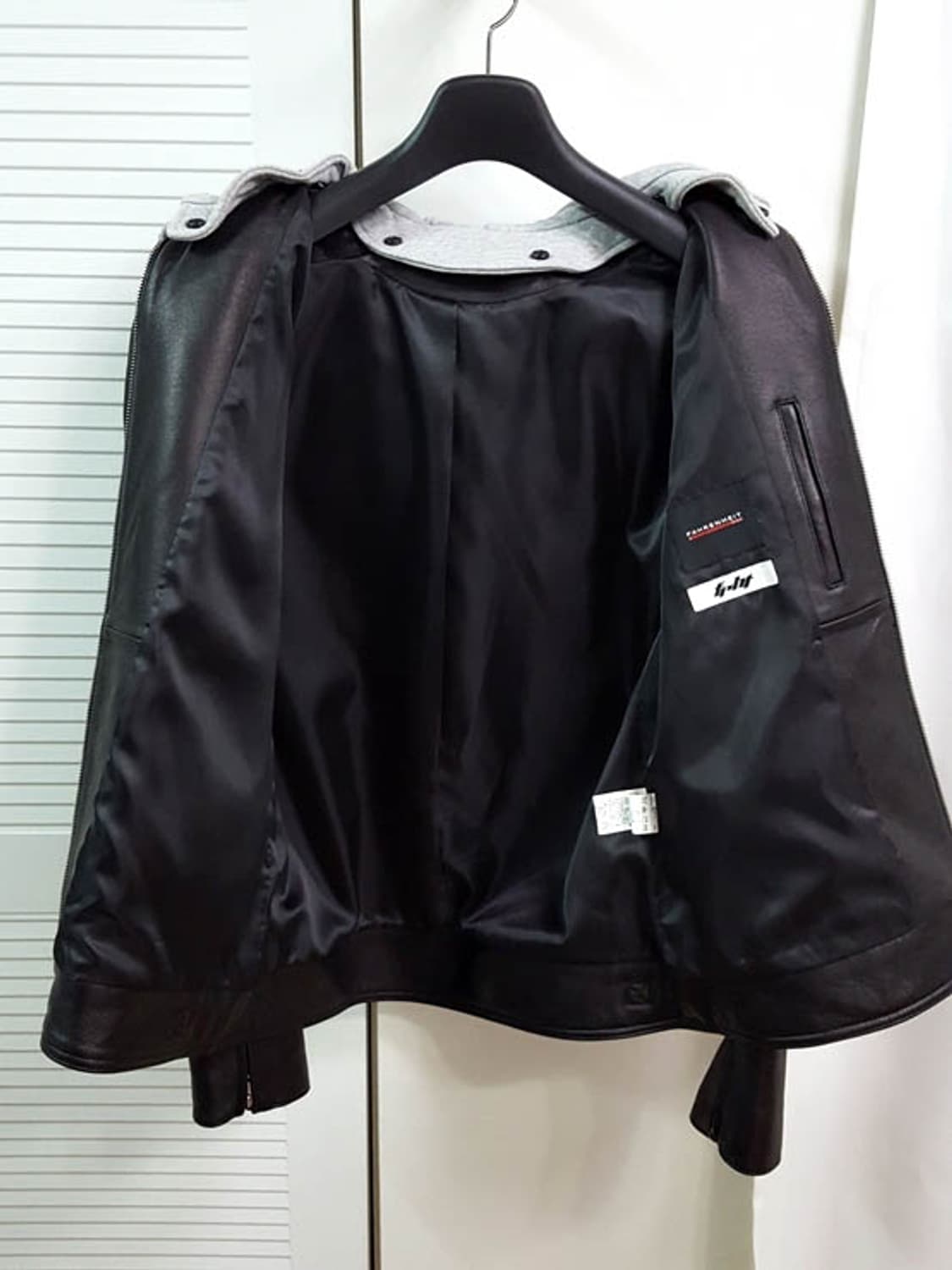 지이크 남성 블랙 후드 양가죽 자켓 상품이미지5