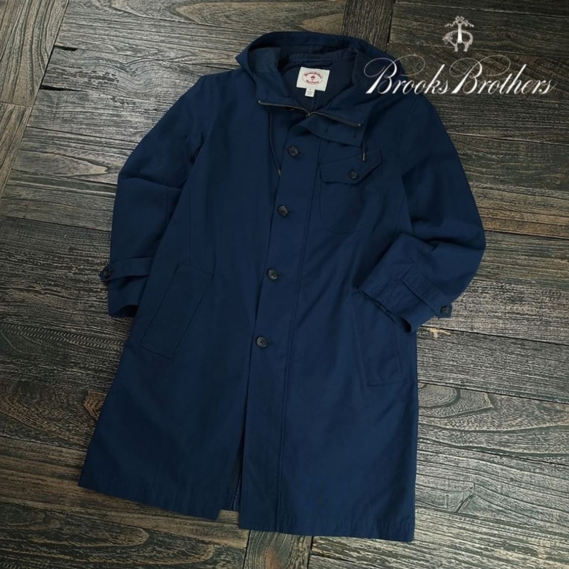 [브룩스브라더스] 후드 트렌치 코트 네이비 M19857 상품이미지1