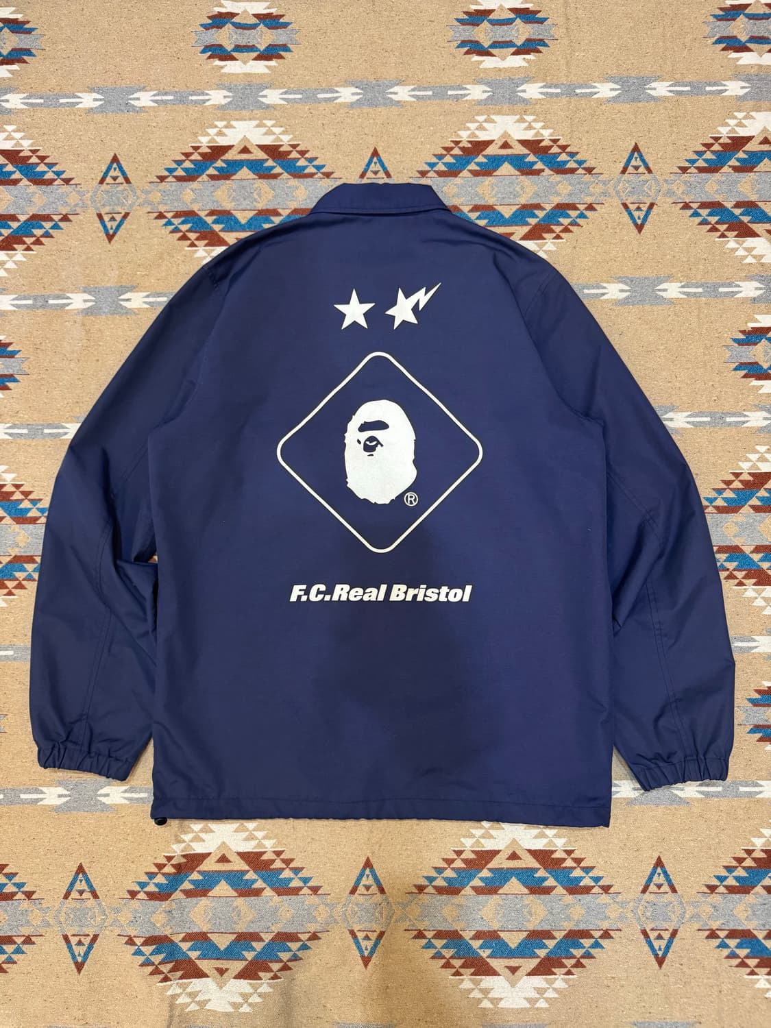 [M] 베이프 x F.C.R.B 코치자켓 네이비  상품이미지6