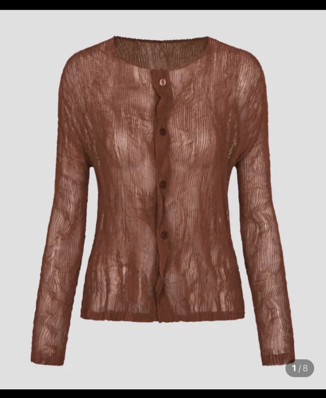 이세이미야케 24년9월 쉬폰 트위스트 리브스 브라운 셋트 상품이미지1