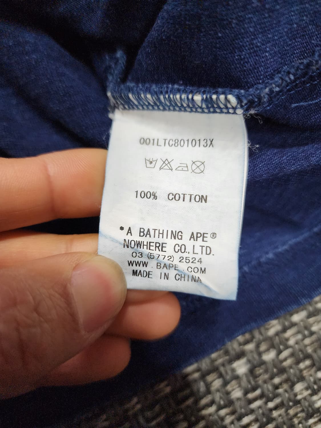 베이프 빅 로고 롱슬리브 티 XL사이즈 상품이미지2