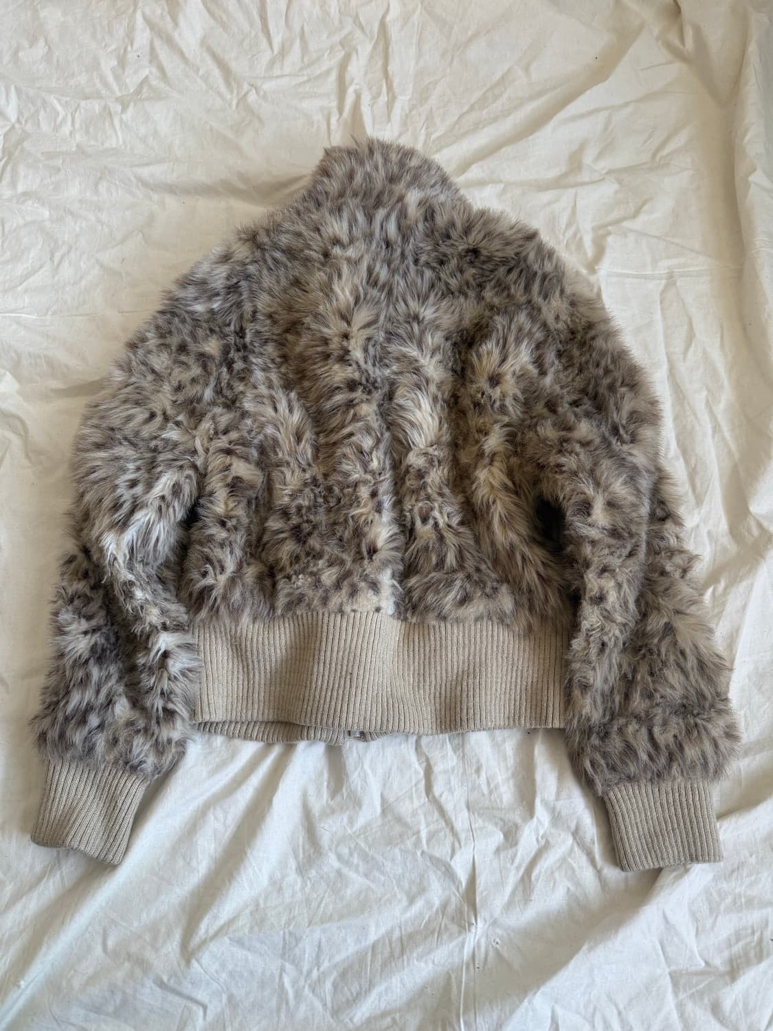 나나펑크 갸루 호피 세미크롭 호피 퍼 집업 상품이미지4