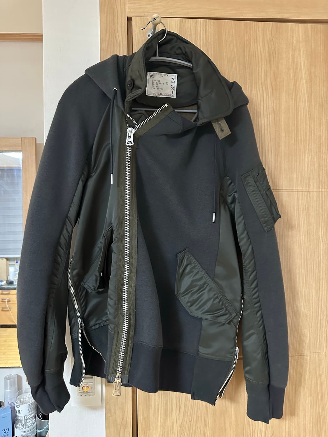 사카이 ma-1 믹스 스펀지 후드집업 상품이미지2