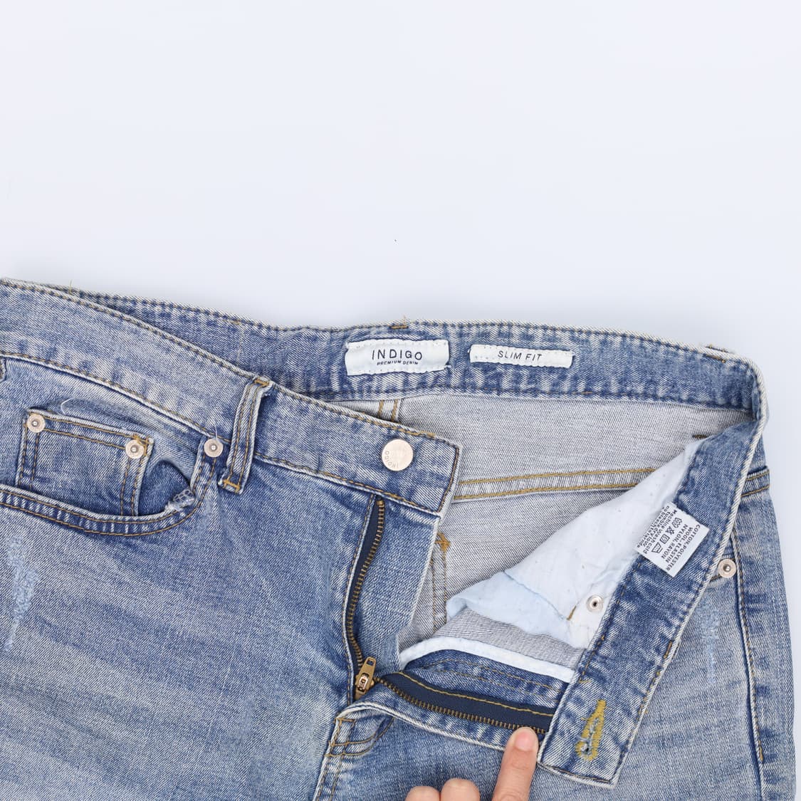 M 인디고 여성 컷팅 데님팬츠 0424H1 상품이미지3