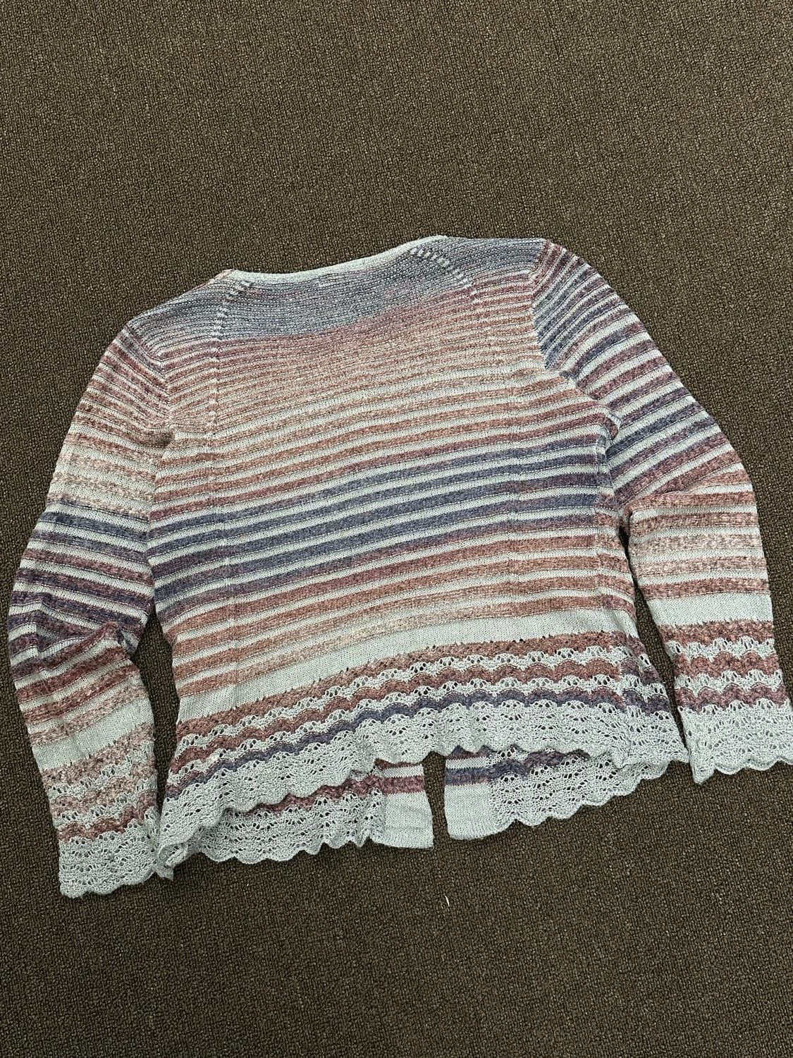 M)재패니즈 빈티지 여성 스트라이프 니트 가디건 상품이미지5