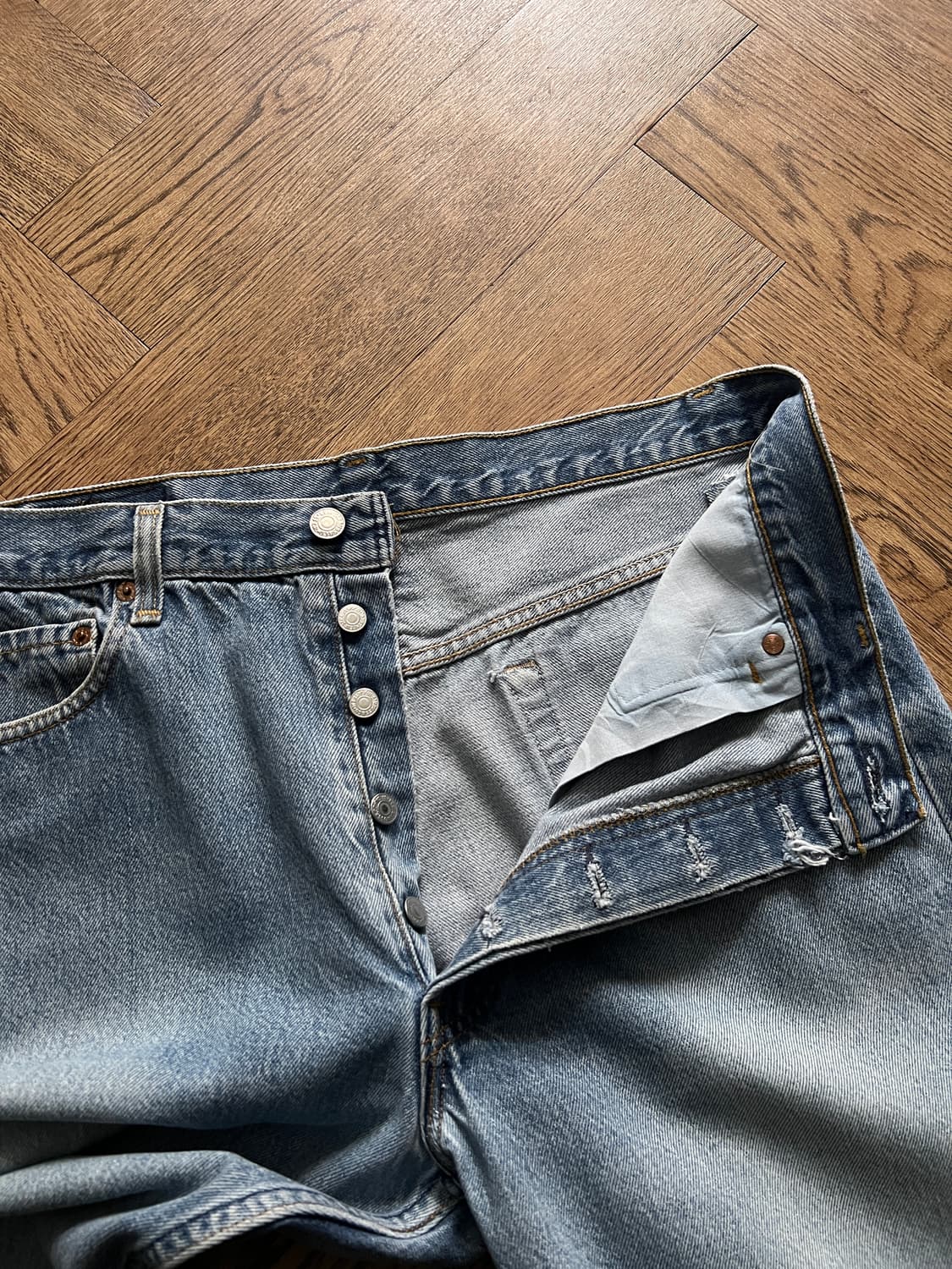 [36]90's 리바이스 501 USA Made 데님팬츠 S27 상품이미지3