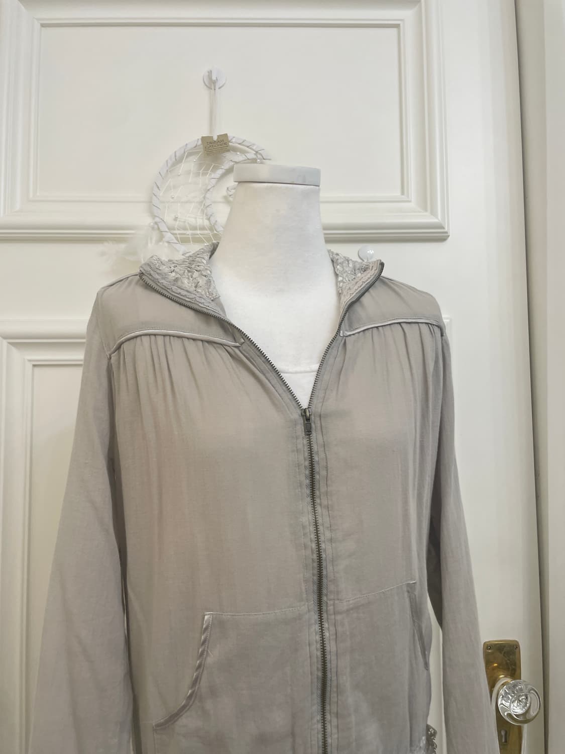 khakigray lace shirring fairy jacket 상품이미지7