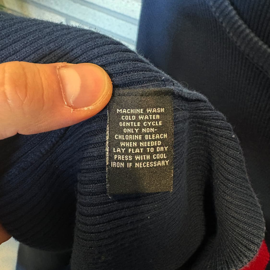 POLO JEANS 폴로진스 골지리브 크루넥 코튼니트 빅라인 로고 디테일 상품이미지8