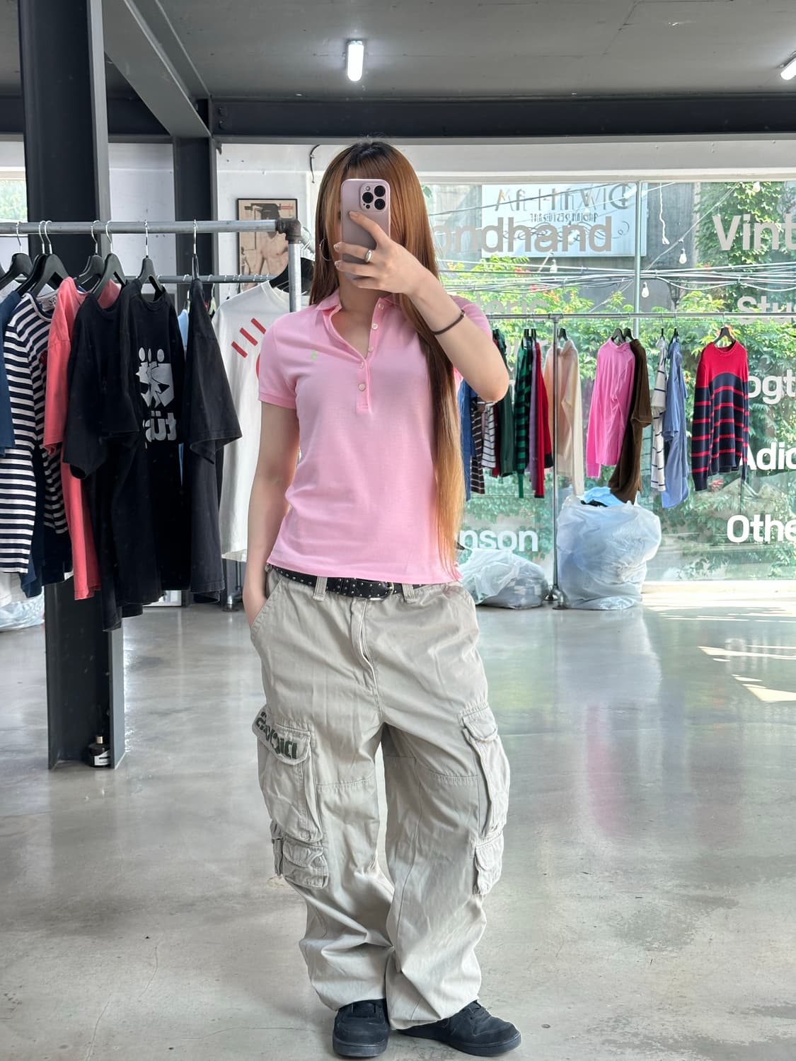 폴로랄프로렌 포니 Pk 버튼 반팔티 핑크 상품이미지2