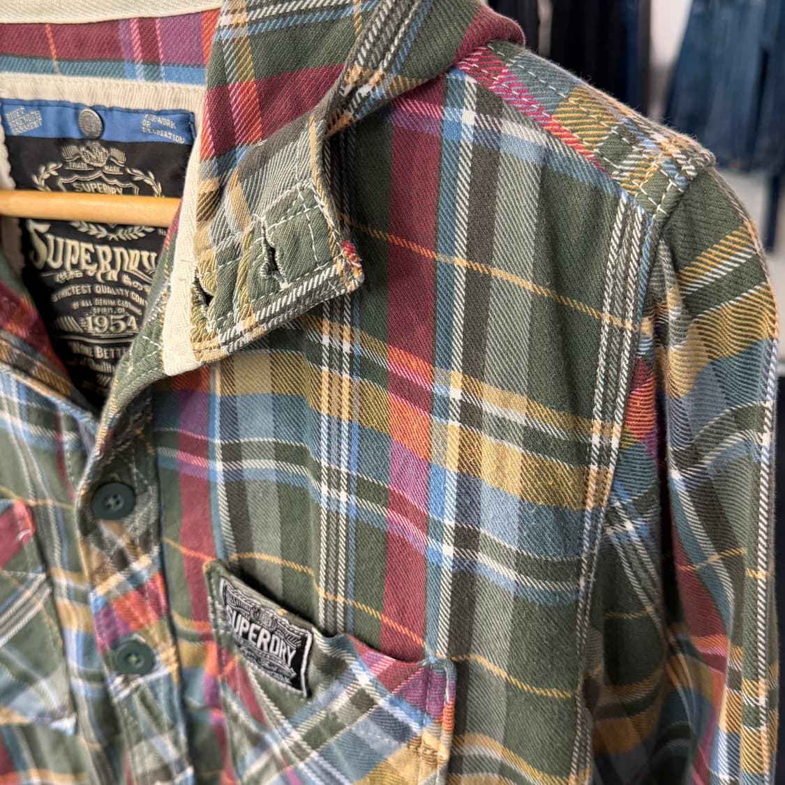 [M] 슈퍼드라이 플란넬 후드셔츠 상품이미지3