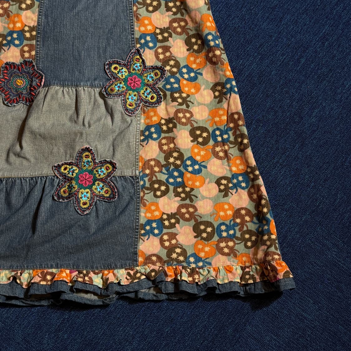 빈티지 데님 자수패치 원피스 상품이미지3