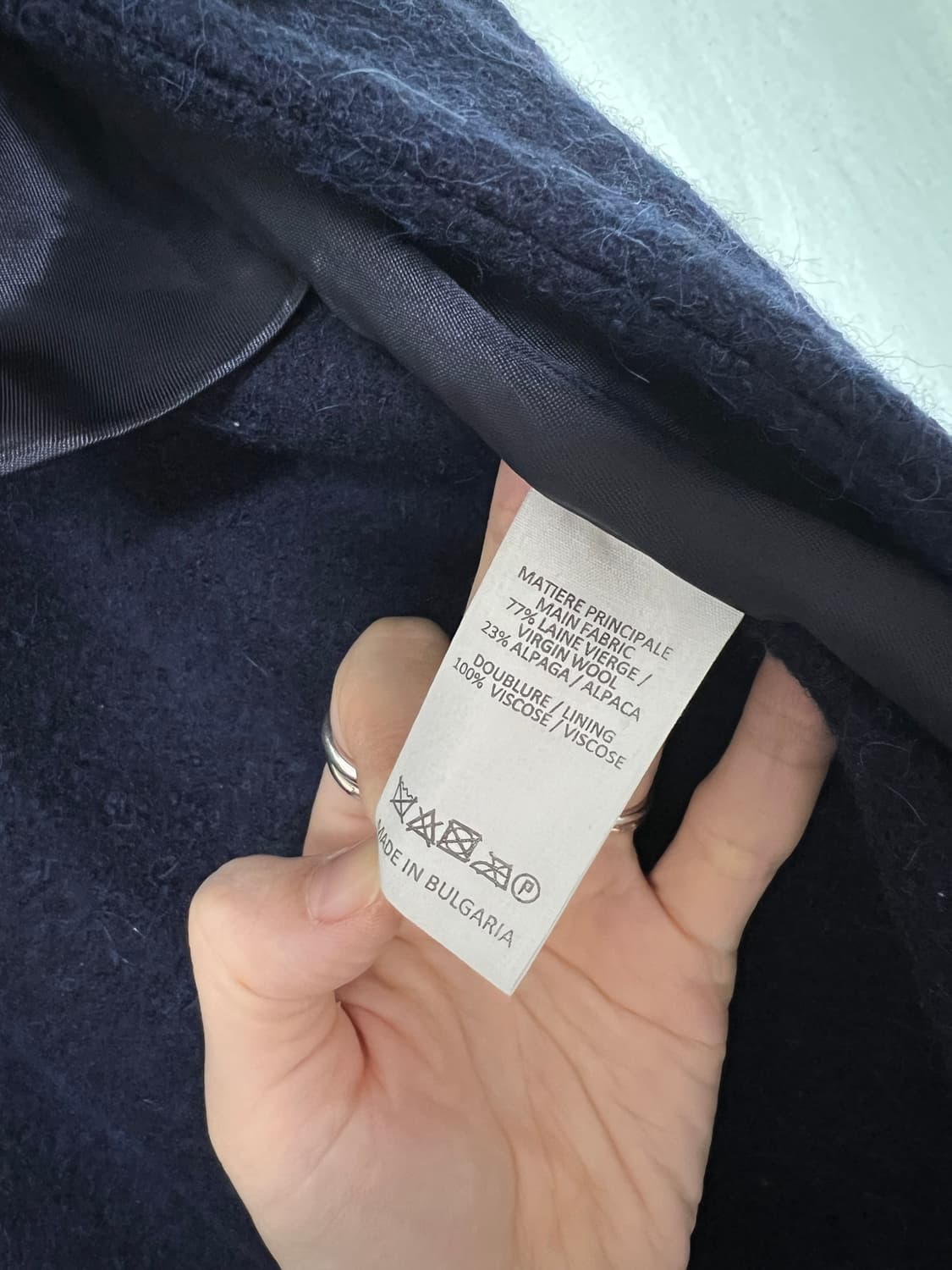 바네사브루노 울 77% + 알파카 롱 코트 / 40 사이즈 (네이비) 상품이미지3