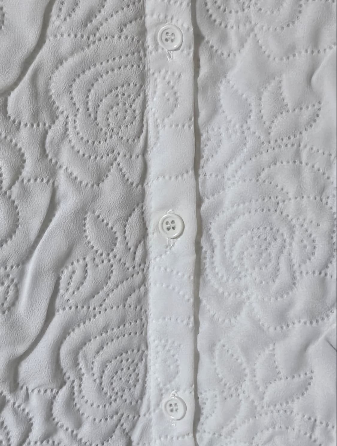 미착용 / 화이트 퀼팅 자수 셔츠 블라우스 S 상품이미지3