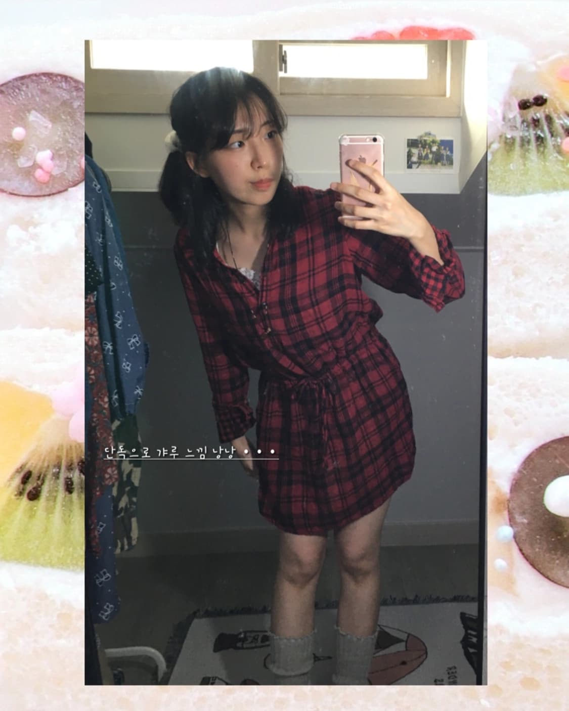 캐캐체 아무🎈 레드 체크 원피스🖤❤️ 상품이미지4