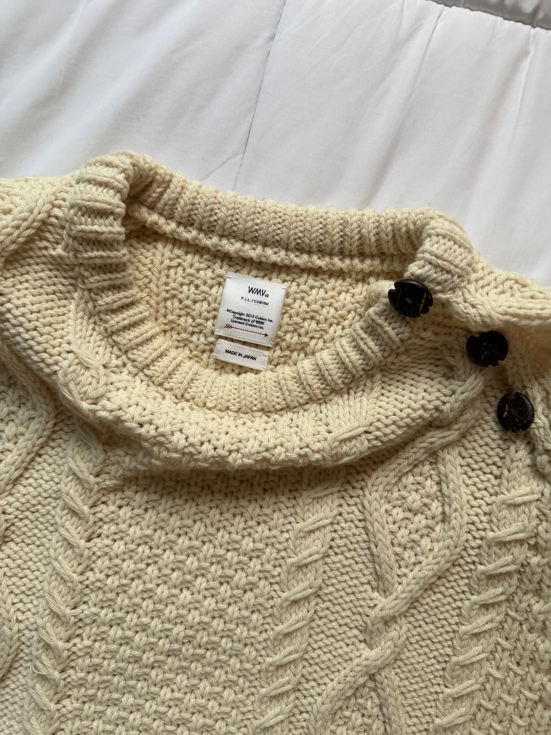 [2] 비즈빔 볼라드 케이블 니트 아이보리 상품이미지3