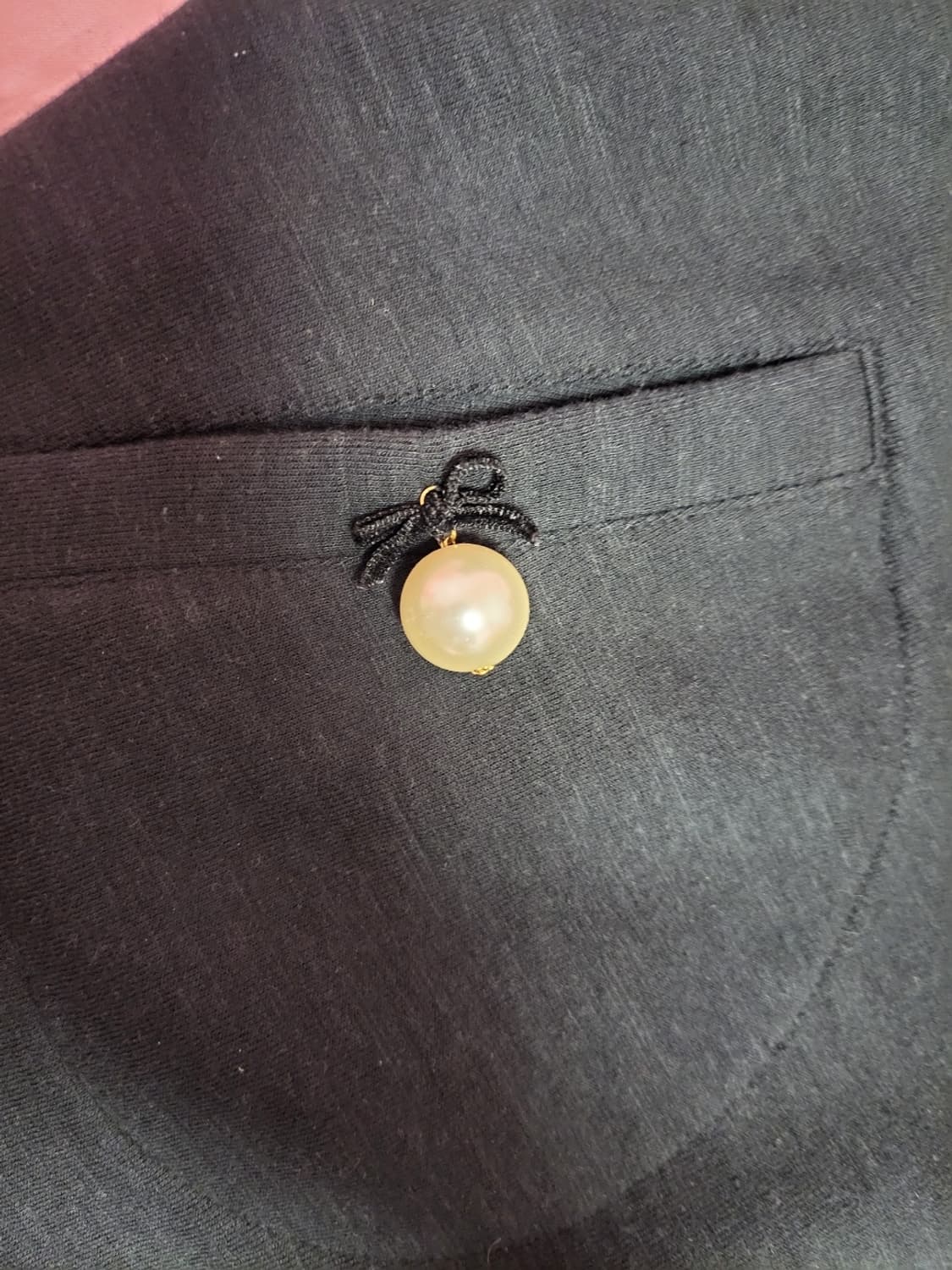 급처새상품!레니본 리본 진주 가오리핏 귀요미 후드 집업 상품이미지3