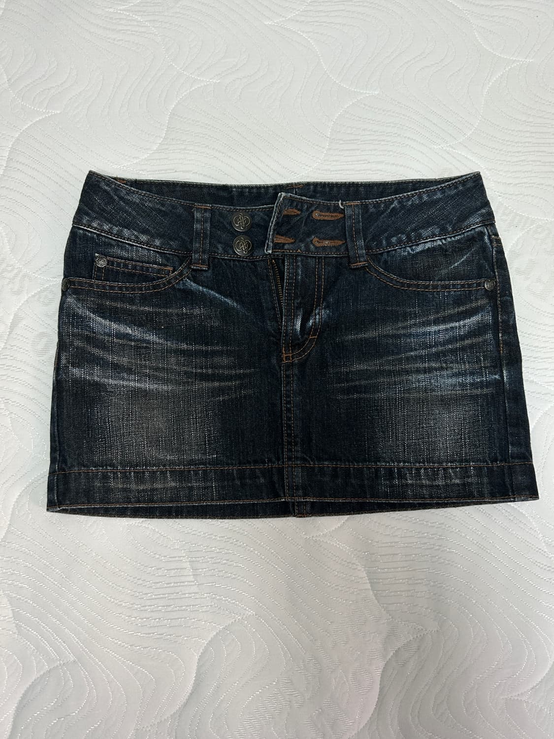 아야즈 빈티지 진청 치마 워싱 미니스커트 상품이미지1
