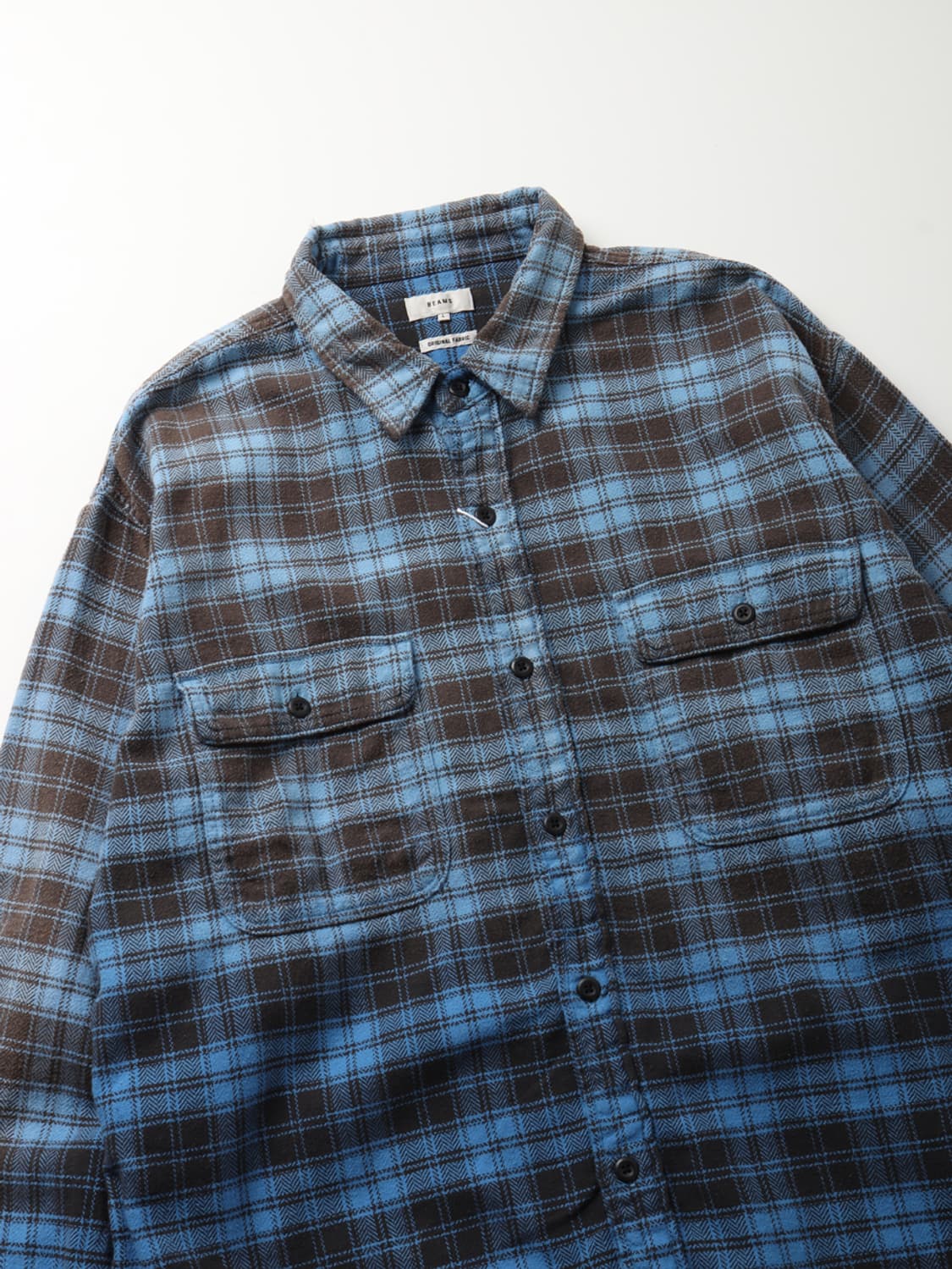 BEAMS Wide Fit Fade Check Shirt 상품이미지5