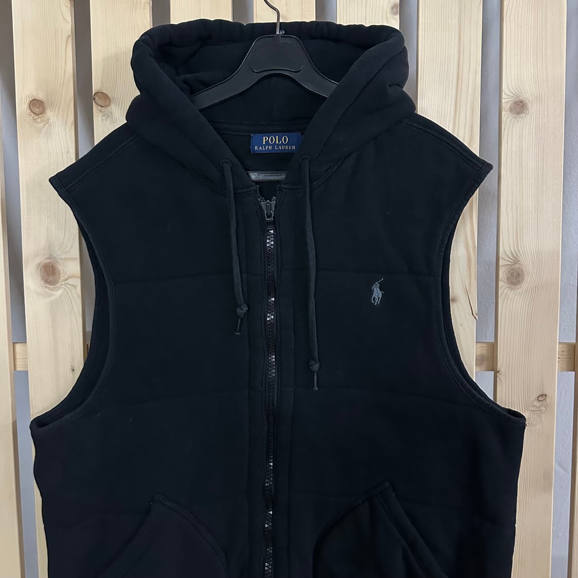 (L) 폴로 랄프로렌 블랙 코튼 베스트 후드집업 상품이미지4